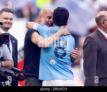 Manchester City's Ilkay Gundogan celebrates scoring his side's second ...