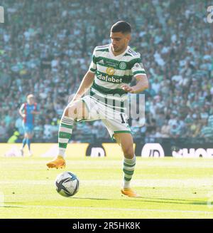 Hampden Park Glasgow.Scotland, UK. 3rd June, 2023. Scottish Cup Final .Celtic v Inverness Caledonian Thistle. Liel Abada of Celtic Credit: eric mccowat/Alamy Live News Stock Photo