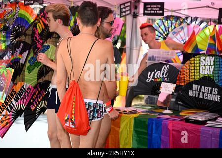 Individuals take part in the Gay Days activities in Orlando, Florida on Saturday, June 3, 2023. Photo by Joe Marino/UPI Credit: UPI/Alamy Live News Stock Photo