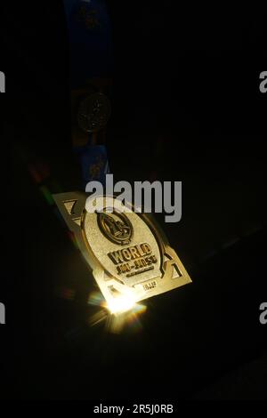 Long Beach, California, USA. 3rd June, 2023. LONG BEACH, CALIFORNIA - June 03: IBJJF WORLDS 2023 Gold Medal at Walter Pyramid in Long Beach, California, United States. (Credit Image: © Marcelo Woo/PX Imagens via ZUMA Press Wire) EDITORIAL USAGE ONLY! Not for Commercial USAGE! Stock Photo