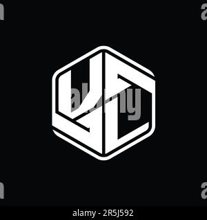 VL Letter Logo monogram hexagon shape with ornament abstract isolated ...