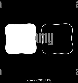 Rounded square contour outline shape soft smooth Vector Image