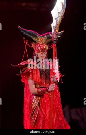 Artist Estela Shen from Auckland assisted by Lisha Li created Ju-Wu modelled by Jessica Cooper, which won the Masquerade Category Stock Photo