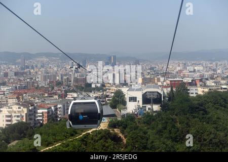 Dajti above sea level, is a mountain and national park on the edge of Tirana, Albania. It is reached by cable called called the Dajti Ekspres Cable Car. Stock Photo