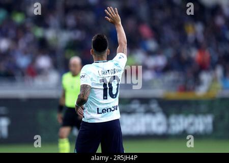 Torino, Italy. 03rd June, 2023. Lautaro Martinez of Fc Internazionale gestures during the Serie A football match beetween Torino Fc and Fc Internazionale at Stadio Olimpico on June 3, 2023 in Turin, Italy . Credit: Marco Canoniero/Alamy Live News Stock Photo