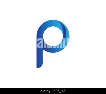 3d p logo design vector template Stock Vector