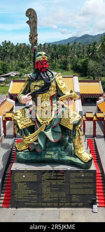 drone shot of Koh Samui's Guan Yu Shrine Stock Photo