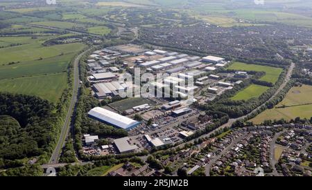 aerial view of Belmont Industrial Estate, Durham, UK Stock Photo