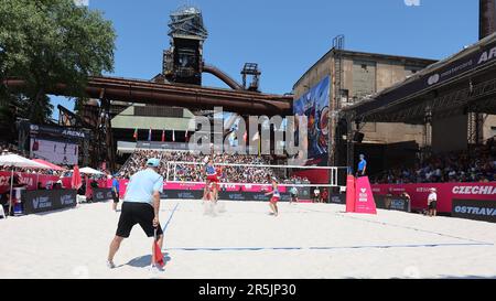 Ostrava, Czech Republic. 04th June, 2023. Ana Patricia Silva Ramos (BRA) in  action during the Beach Pro Tour Elite beach volleyball tournament, women's  final match Terese Cannono and Sarah Marie Sponcil (USA)