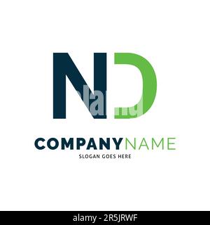 Initial Letter ND Icon Vector Logo Template Illustration Design Stock Vector