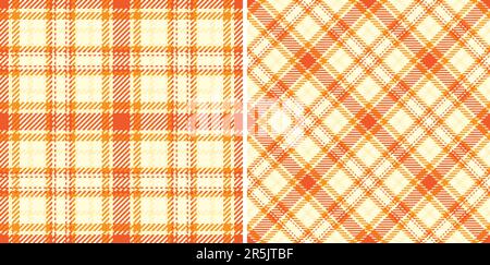 Plaid pattern vector of texture check fabric with a textile seamless tartan background set in skin colors. Stock Vector