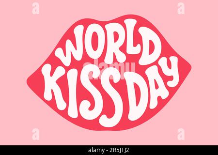 World kiss day vector background. International kissing day design template. Vector stock illustration. Stock Vector