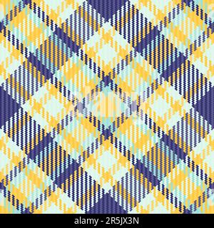 Vector fabric background of textile tartan texture with a pattern plaid seamless check in light and amber colors. Stock Vector