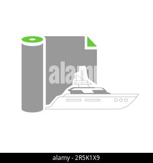 Boat wrapping icon flat, vector button A boat wrapping icon flat, vector button is a simple and elegant graphic design element that represents wrap. Stock Vector