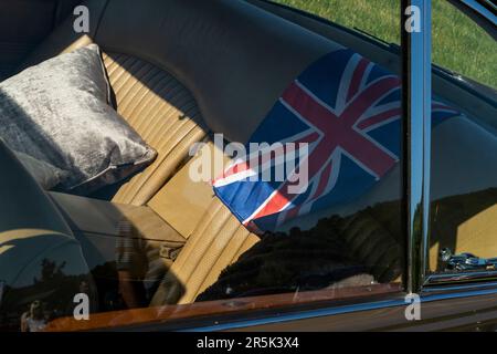 Daimler luxury saloon classic. Classic car meet at Hanley Farm, Chepstow. Stock Photo