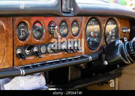 Daimler luxury saloon classic. Classic car meet at Hanley Farm, Chepstow. Stock Photo