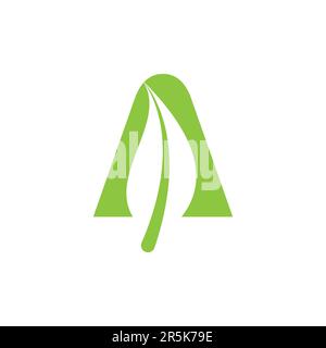eps10 vector initial letter a leaf logo design template isolated on white background Stock Vector