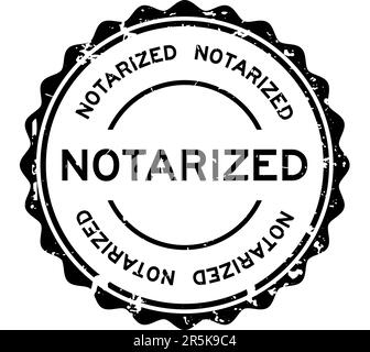 Grunge black notarized word round rubber seal stamp on white background Stock Vector