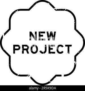 Grunge black new project word rubber seal stamp on white background ...