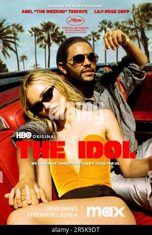 The Idol TV   Lily-Rose Depp & The Weeknd poster Stock Photo