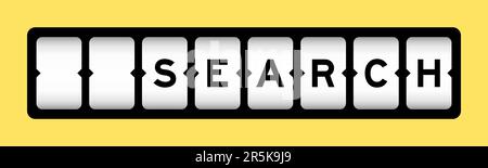 Black color in word search on slot banner with yellow color background Stock Vector