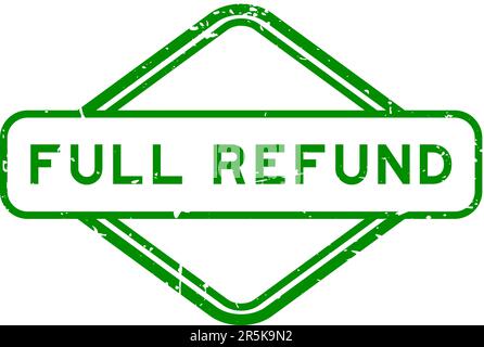 Grunge green full refund word rubber seal stamp on white background Stock Vector