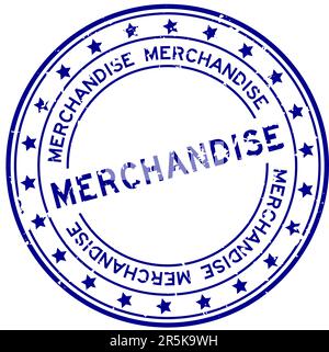 Grunge blue inventory word with star icon round rubber seal stamp on ...