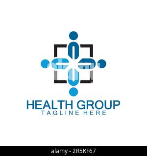 Community Health People Care Logo Concept sign icon symbol Design.  Vector illustration logo template Stock Vector