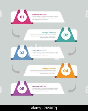 Business strategy and data presentation steps infographic template design with number and abstract shape Stock Vector