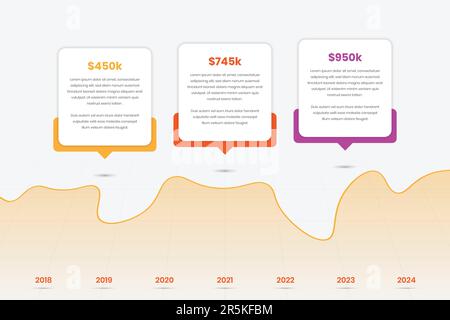 Modern business data presentation infographic template with graph Stock Vector