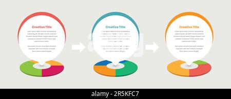 Data presentation business infographic template with perspective pie chart Stock Vector