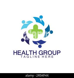 Community Health People Care Logo Concept sign icon symbol Design.  Vector illustration logo template Stock Vector