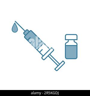 Syringe with vial icon vector for logo Stock Vector