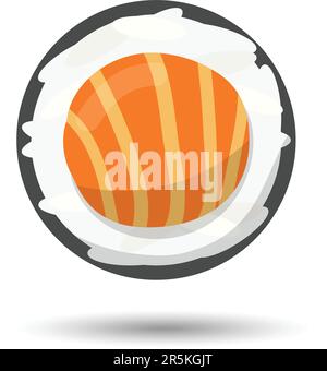 Salmon Sushi Roll Vector cartoon for design, icon background. Stock Vector