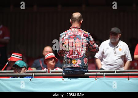 London, UK. 3rd June, 2023. Manchester United fans during the The FA Cup match at Wembley Stadium, London. Picture credit should read: Gary Oakley/Sportimage Credit: Sportimage Ltd/Alamy Live News Stock Photo