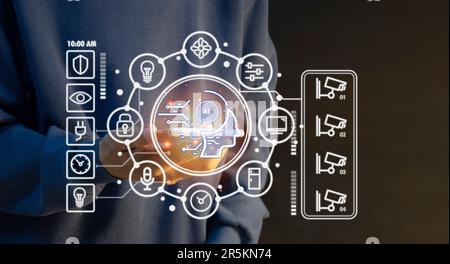 The concept of using artificial intelligence in everyday life or a smart home Stock Photo