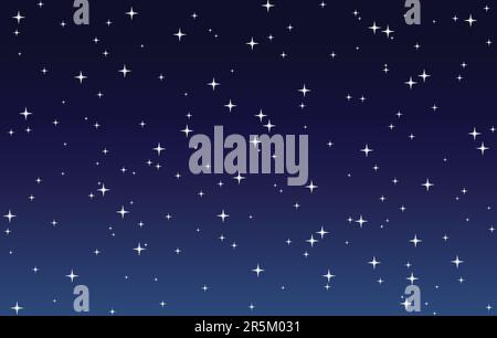 simple dark starry night sky cartoon background illustration vector Stock Vector