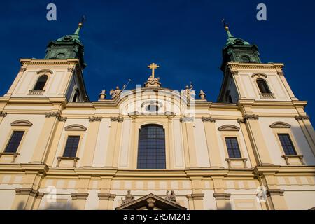 Facade of medieval church around Stary Rynek, Old Town Market Place located in Warsaw, an emblematic city and the capital of Poland. Stock Photo