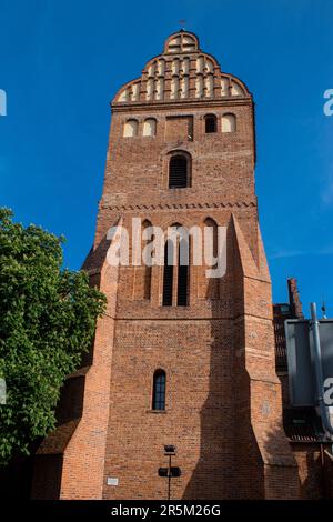 Facade of medieval church around Stary Rynek, Old Town Market Place located in Warsaw, an emblematic city and the capital of Poland. Stock Photo