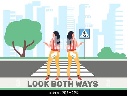 20 Look Both Ways Before Crossing Images, Stock Photos, 3D objects