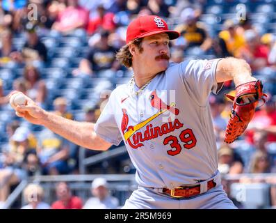 Pittsburgh, United States. 09th June, 2023. Pittsburgh Pirates center  fielder Ji Hwan Bae (3) celebrates in the dugout following his sacrifice  fly in the sixth inning of the 14-7 win against the