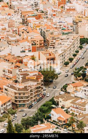 Top view of Roses town, Girona, Costa Brava, Spain Stock Photo