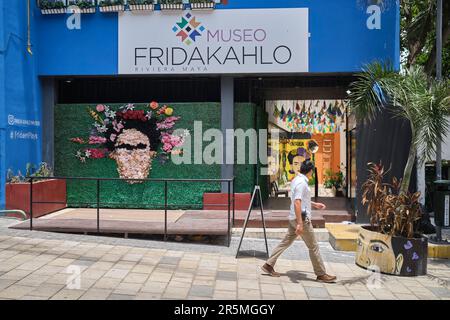 The Frida Kahlo Museum in Playa Del Carmen Yucatan Mexico Stock Photo