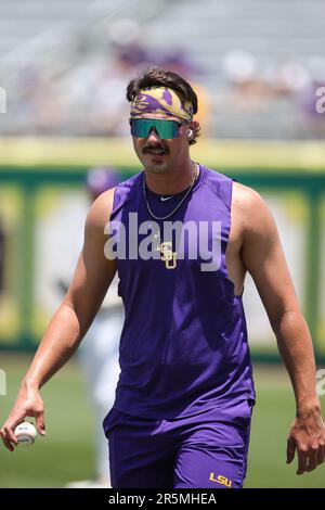 LSU Pitcher Paul Skenes (20) Throws During An NCAA Baseball Game On