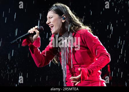 Verona, Italy. 04th June, 2023. The Italian songwriter Elisa Toffoli, as know with Elisa stage name during his live performs at Arena di Verona for his An Intimate Night - Two Nights only, on June 4, 2023 in Verona, Italy. Credit: Live Media Publishing Group/Alamy Live News Stock Photo