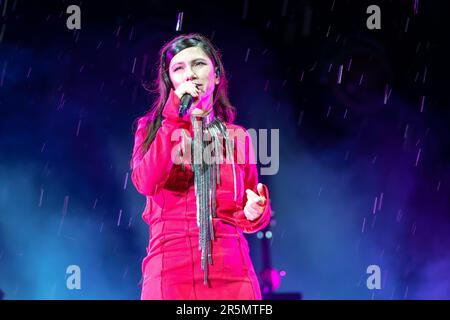 Verona, Italy. 04th June, 2023. The Italian songwriter Elisa Toffoli, as know with Elisa stage name during his live performs at Arena di Verona for his An Intimate Night - Two Nights only, on June 4, 2023 in Verona, Italy. Credit: Independent Photo Agency/Alamy Live News Stock Photo