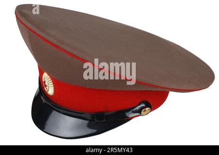 Soviet Army infantry soldiers peaked cap isolated on white background Stock Photo