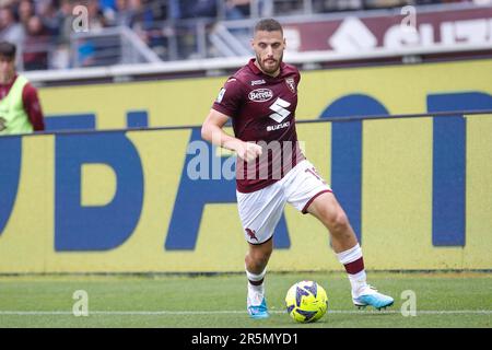 Torino, Italy. 03rd June, 2023. Italy, Turin, june 3 2023: Nikola Vlasic (Torino striker) drives to the penalty area in the first half during soccer game Torino FC vs FC Inter, Serie A Tim 2022-2023 day38 Turin stadio Olimpico (Photo by Fabrizio Andrea Bertani/Pacific Press) Credit: Pacific Press Media Production Corp./Alamy Live News Stock Photo