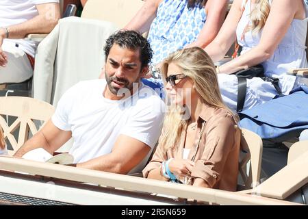 Paris, France. 04th June, 2023. Yoann Huget, Arabella Chi in the stands during French Open Roland Garros 2023 on June 04, 2023 in Paris, France. Photo by Nasser Berzane/ABACAPRESS.COM Credit: Abaca Press/Alamy Live News Stock Photo