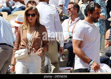 Paris, France. 04th June, 2023. Yoann Huget, Arabella Chi in the stands during French Open Roland Garros 2023 on June 04, 2023 in Paris, France. Photo by Nasser Berzane/ABACAPRESS.COM Credit: Abaca Press/Alamy Live News Stock Photo